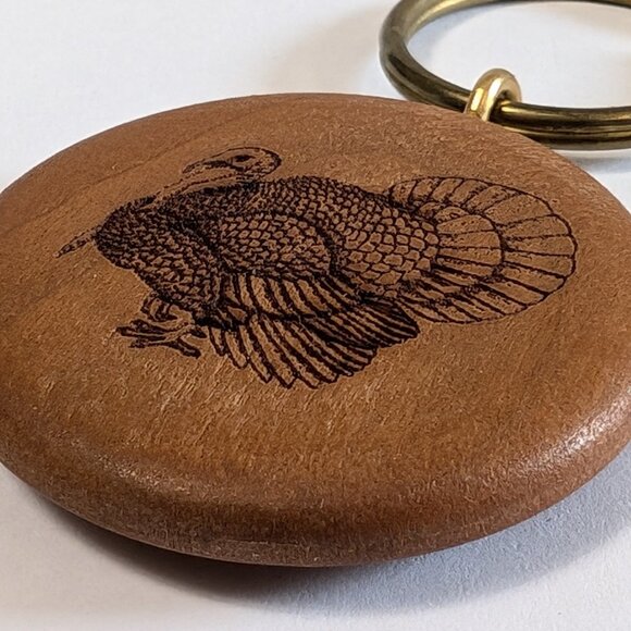 HURON PERTH ONTARIO CANADA TURKEY ASSOCIATION WOOD KEYCHAIN CANADIAN BIRD HUNTER - Picture 11 of 12